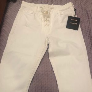 MOTHER Lace-Up Dazzler Ankle Chew High Waist Jeans